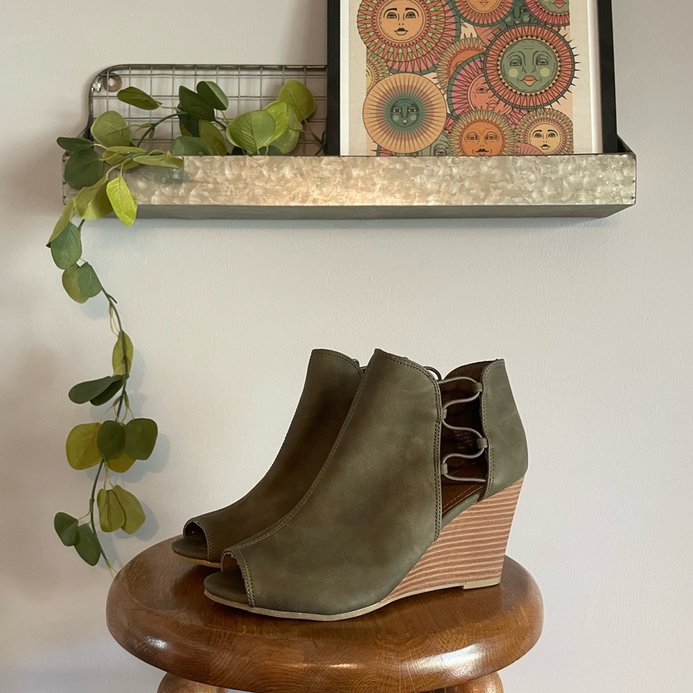 Sugar faux leather wedges